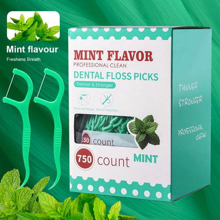 Palitos de hilo dental portátiles Mint Fresh para una limpieza interdental profunda