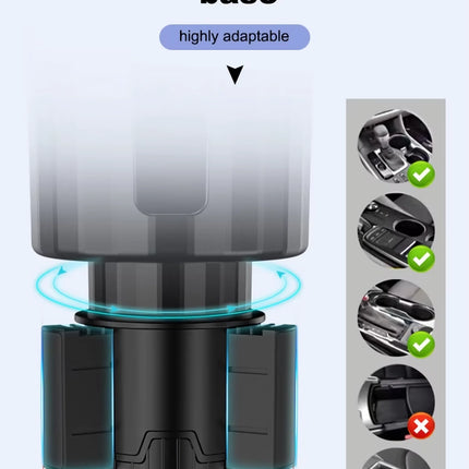 Expansor de portavasos ajustable para automóvil con base de silicona antideslizante: diámetro de 6,5" a 10,5"