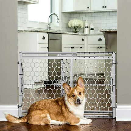 Adjustable Easy-Fit Plastic Pet Gate, 28-42" Expandable - Ideal for Dogs and Cats - Wnkrs