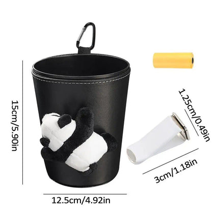 Compact Panda Car Trash Can & Organizer: Leak-Proof, Versatile, & Stylish - Wnkrs