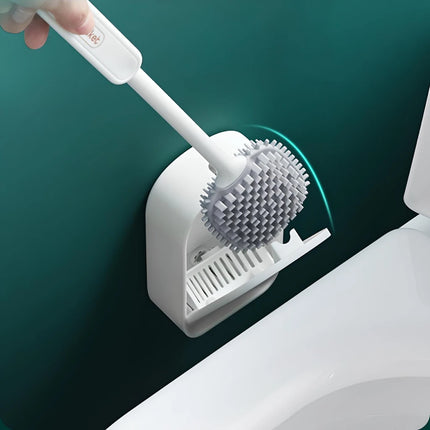 Brosse WC flexible en silicone avec support à séchage rapide