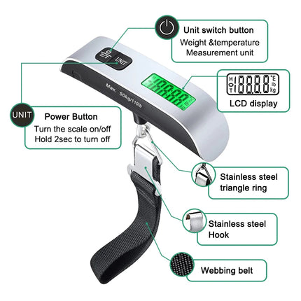 Báscula colgante para equipaje digital LCD portátil