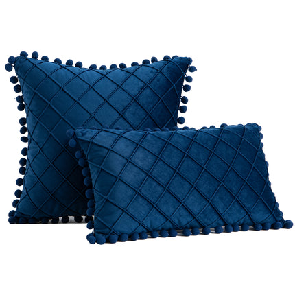 Housses de coussin en velours doux à carreaux