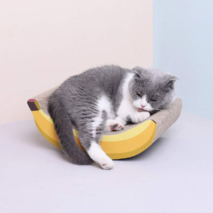 Planche à gratter pour chat en forme de banane