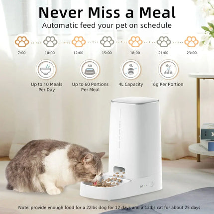 Distributeur automatique intelligent de nourriture pour chats et chiens