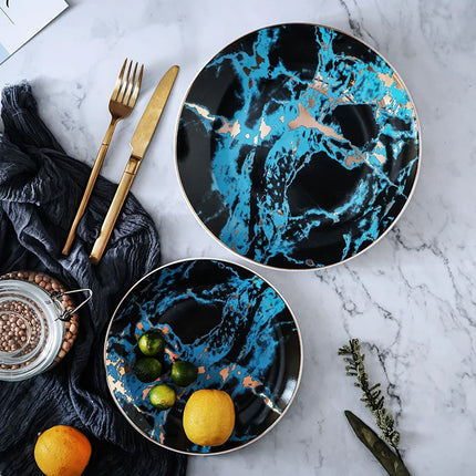 8/10 Inch Marble Ceramic Dinner Plates