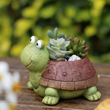 Joli pot de fleurs en forme de tortue pour plantes succulentes et cactus