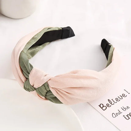 Elegant Cross Bow Patchwork Elastic Headband