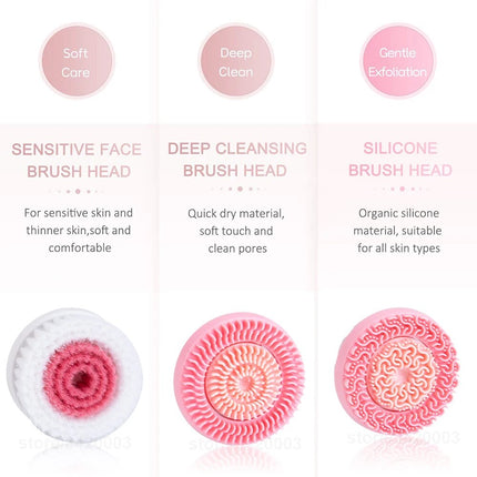 3-in-1 Sonic Rotating Facial Cleansing Brush: Waterproof, Rechargeable & Deep Cleaning Spa System