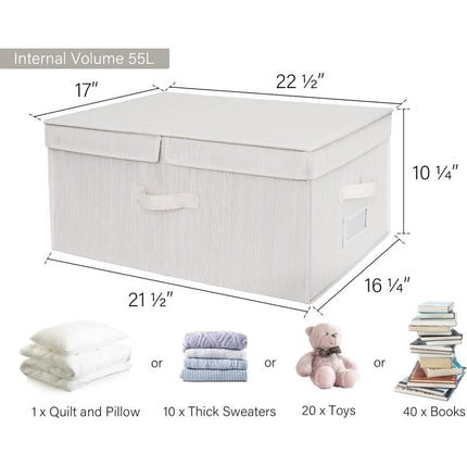 55L Large Storage Bin with Double-Open Lid & Divider - Wnkrs