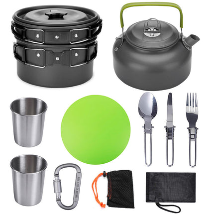 Outdoor Camping Cookware Travel Tableware Cutlery Utensils Hiking Picnic Camping Cookware Set - Wnkrs