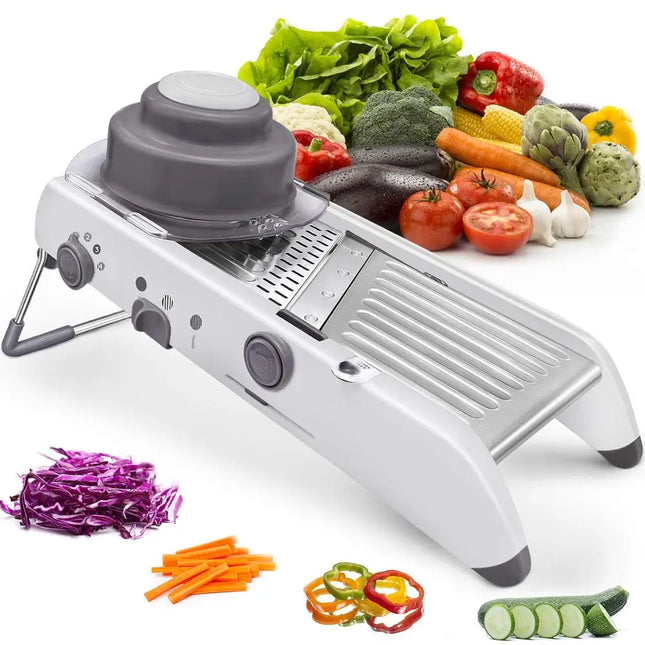 Mandoline réglable 18 en 1 en acier inoxydable pour légumes et fruits