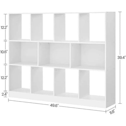 Elegant White Bookshelf with 11 Compartments for Stylish Home Storage - Wnkrs