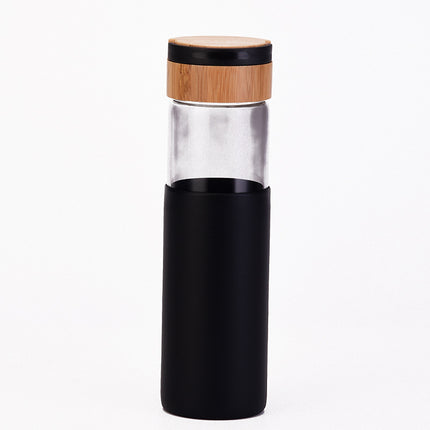 Handle Bamboo Cover Color Silicone Cover Outdoor Water Cup - Wnkrs