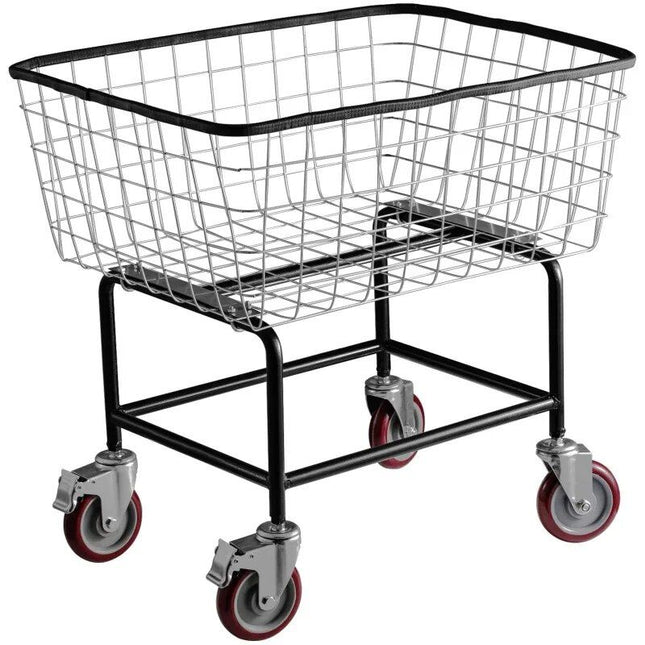 Rolling Laundry Cart 2.5 Bushel - Durable Steel Wire Basket with Wheels - Wnkrs