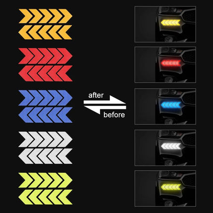 10-Pack Arrow Reflective Safety Decals for Vehicles - Wnkrs