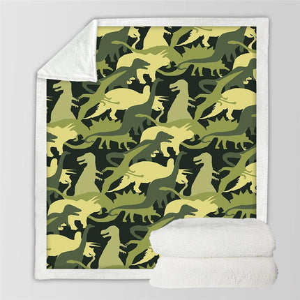 Kids Children Dinosaur Fluffy Soft Cotton Blanket Jurassic Cartoon Boys Girl Throw Blankets For Beds Home Textile Bedding Outlet - Wnkrs