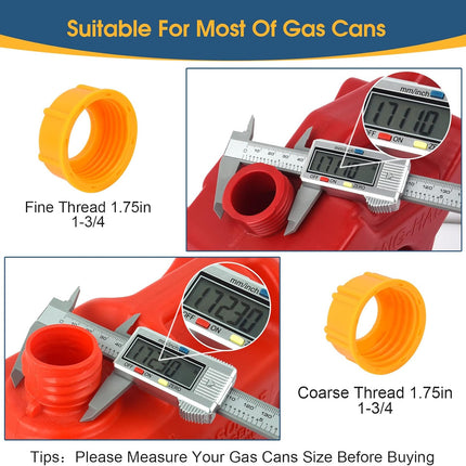 Buse de bidon de gaz avec capuchons à vis, becs de rechange pour bidon de gaz anti-déversement pour la plupart des bidons de 1/2/5/10 gallons