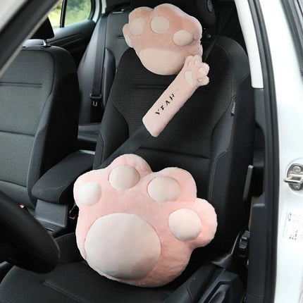 Soft Velvet Cat Paw Seat Belt Cover - Wnkrs