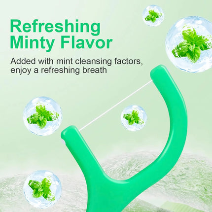 Palitos de hilo dental portátiles Mint Fresh para una limpieza interdental profunda