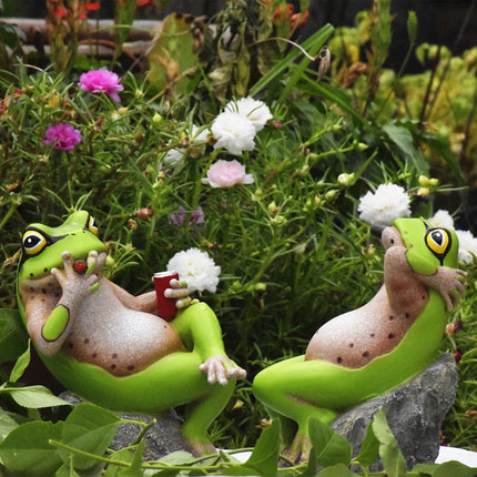 Décorations de jardin créatives en forme de grenouille