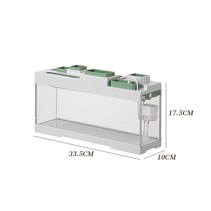 Aquarium de bureau en acrylique avec rangement et éclairage LED