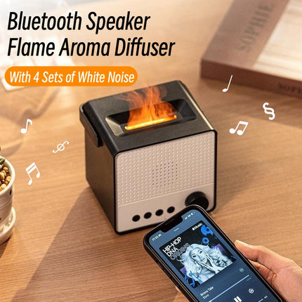 Humidificador ultrasónico con difusor de aroma USB Fire Flame con altavoz Bluetooth