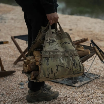 Bolsa impermeable para almacenar leña con camuflaje para exteriores