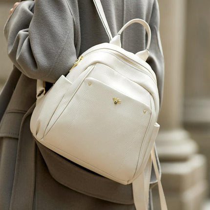 Sac à dos de grande capacité en cuir véritable fait main pour femme