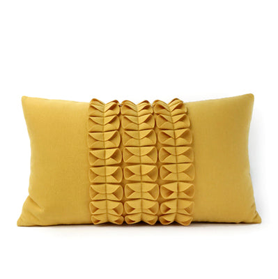 Lighting Up the Decorative Cushion of Modern Neoclassical Pure Hand-made Folding and Sewing Yellow Pillow Model House - Wnkrs