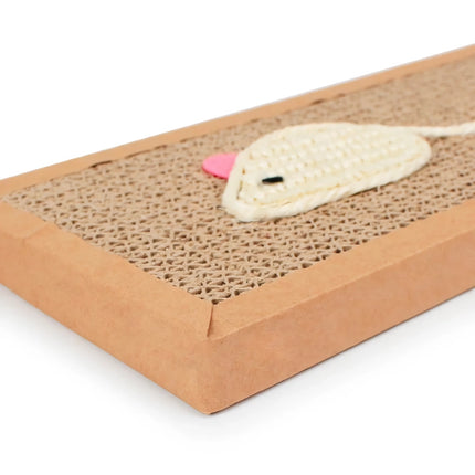 Griffoir pour chat en sisal en forme de souris – Tapis en carton ondulé durable pour chats