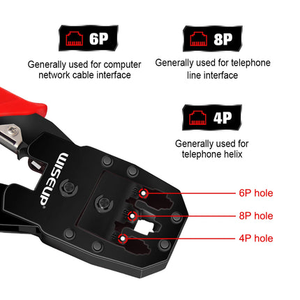 Alicates pelacables profesionales para cables de red con comprobador de cable LAN RJ45 UTP