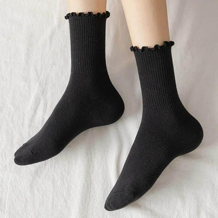 5 pares de calcetines tobilleros con volantes para mujer