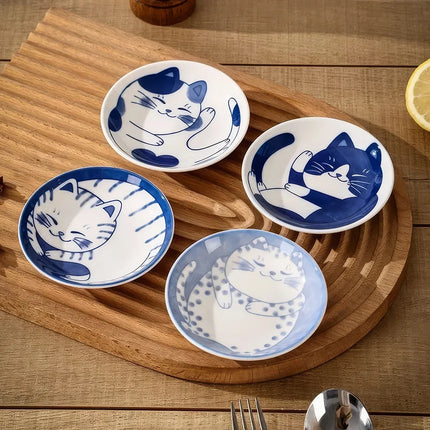 Japanese Lucky Cat Ceramic Sauce Dish