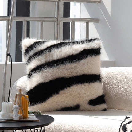 Housse de coussin minimaliste italienne noire et blanche – Taie d'oreiller de luxe douce