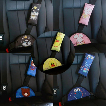 Kids Cartoon Safety Car Seat Belt Cushion and Adjuster Set - Wnkrs