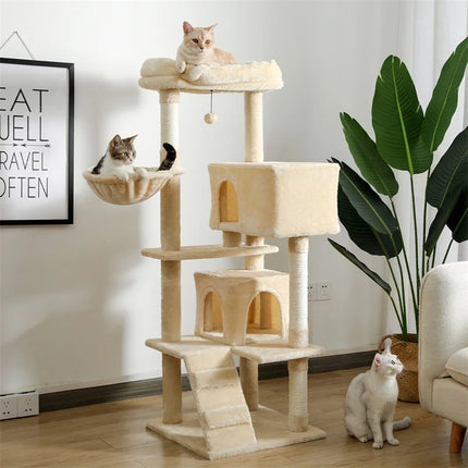 Arbre à chat pour grands chats avec perchoir spacieux et hamac