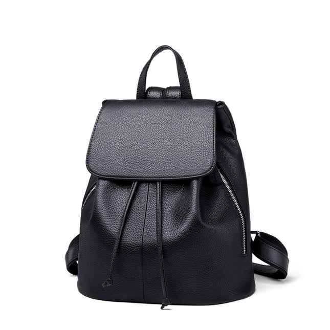 Mochila de moda de cuero genuino para mujer
