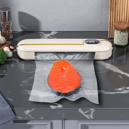 Compact Kitchen Vacuum Sealer with 10 Storage Bags