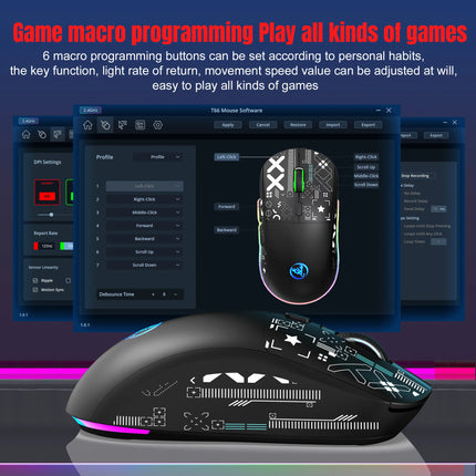 T90 Wireless Bluetooth RGB Mouse