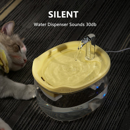 Fontaine à eau pour chat ultra silencieuse de 1 500 ml avec chargement USB et prévention de l'épuisement