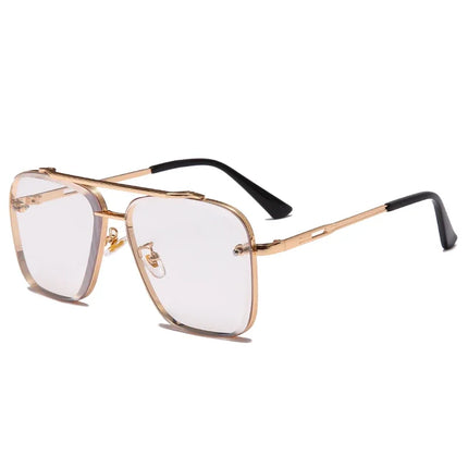 Classic Vintage Square Sunglasses - Luxury UV400 Metal Frame Shades for Men and Women