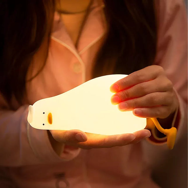 Linda luz LED de noche con forma de pato
