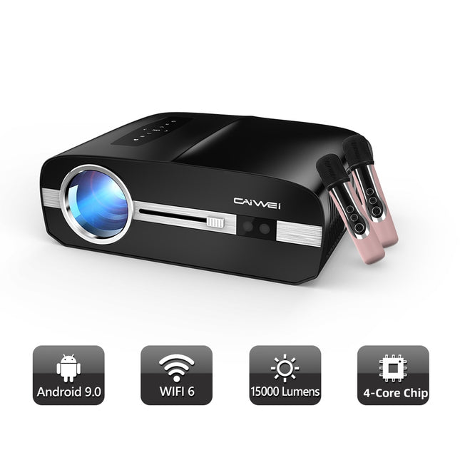 Projecteur intelligent WiFi6 4K Ultra HD avec mise au point automatique et système karaoké