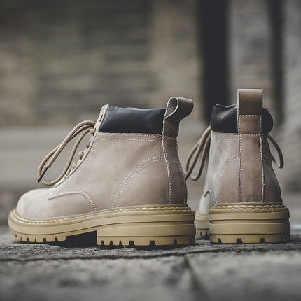 Bottines en cuir décontractées vintage pour hommes