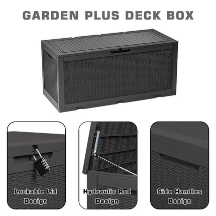 Outdoor All-Weather 100 Gallon Resin Deck Box - Wnkrs