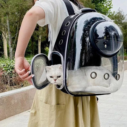 Luxury Cat Space Capsule Backpack - Transparent Pet Carrier for Stylish Outings