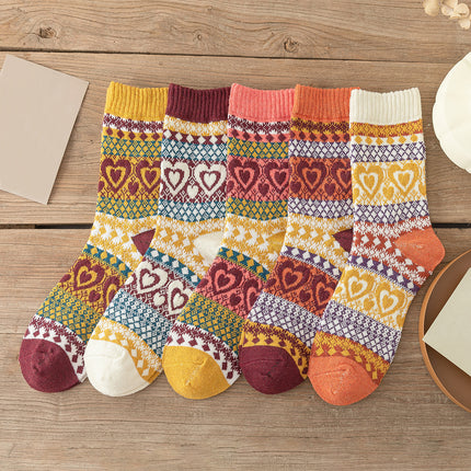 Lot de 5 paires de chaussettes unisexes épaisses et chaudes