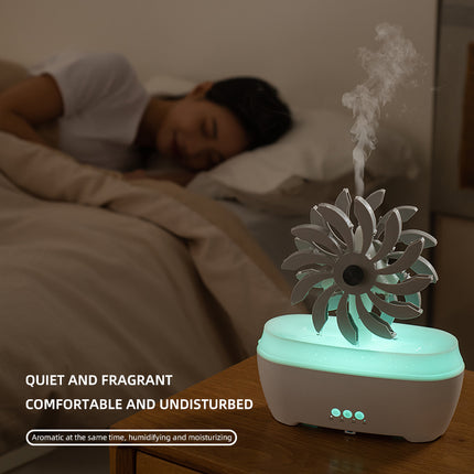 Waterwheel Humidifier & Essential Oil Diffuser with 7-Color LED Lamp