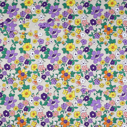 Plant Flower Small Clear Floral Twill Cotton Fabric - Wnkrs